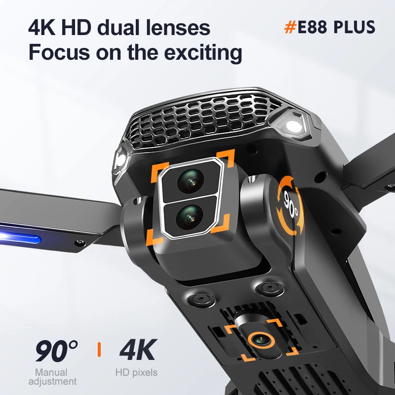 Nowy dron E88 Plus Quadcopter: – Drone Gimbal Brushless recenzja i cena